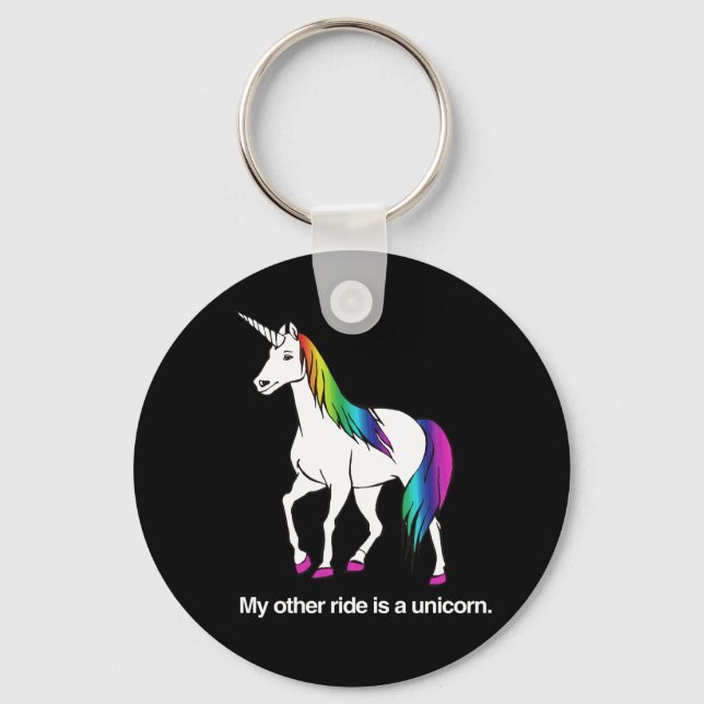 MY OTHER RIDE IS A UNICORN KEYCHAIN (Front)