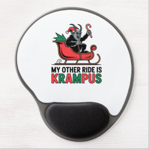 My Other Ride Is Krampus Krampus Riding Sleigh Gel Mouse Pad