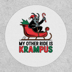 My Other Ride Is Krampus Krampus Riding Sleigh Patch