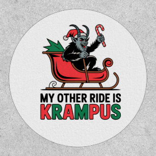 My Other Ride Is Krampus Krampus Riding Sleigh Patch