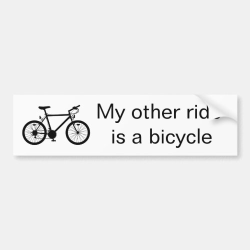 My Other Vehicle Bicycle Bumper Sticker
