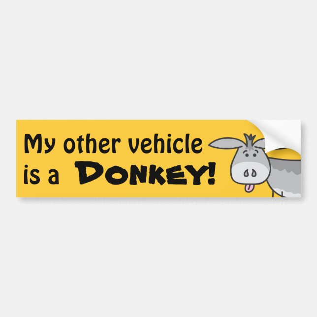 My Other Vehicle is a Donkey Bumper Sticker (Front)