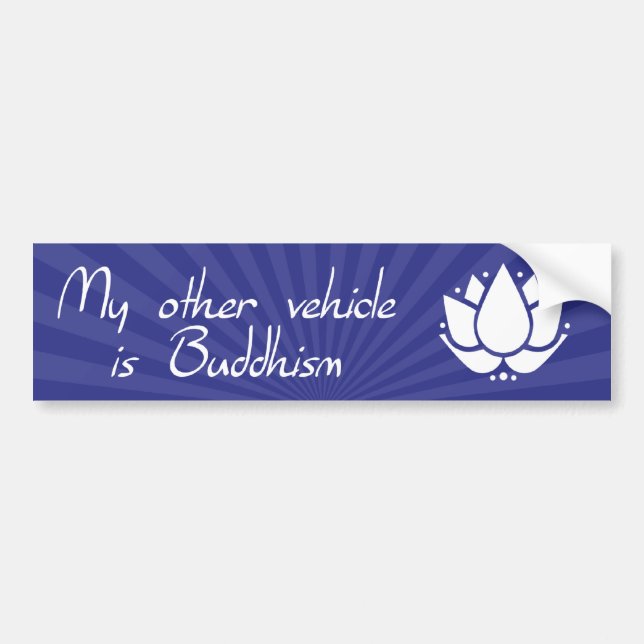 My Other Vehicle Is Buddhism (Blue) Bumper Sticker (Front)