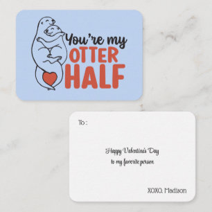 My Otter Half Funny Pun Cute Valentine's Day Note Card