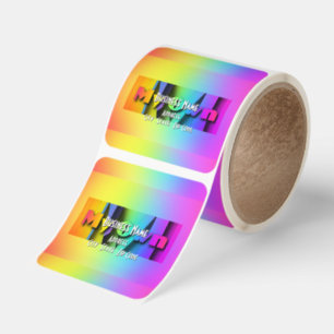 My Own Logo Rainbow Real Estate Business Square Sticker