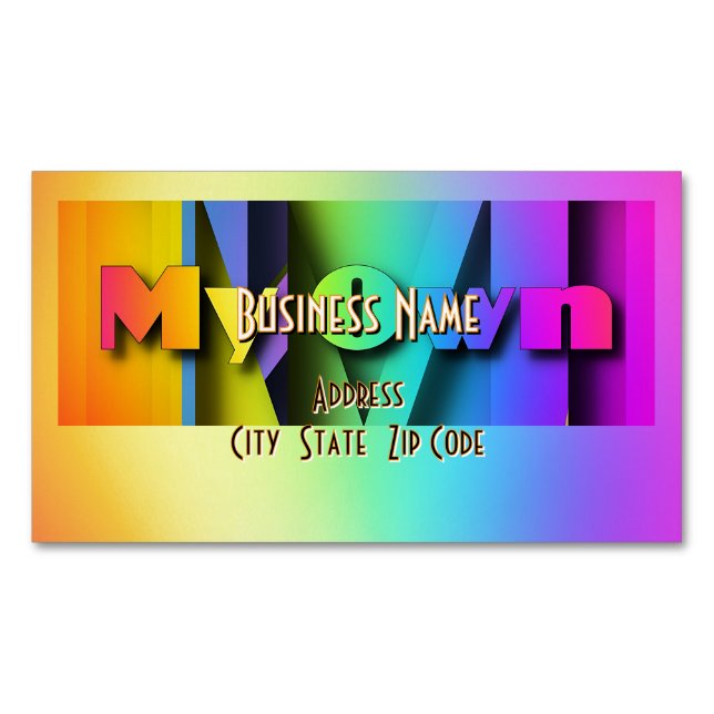 My Own Rainbow  Business Card Magnet (Front)