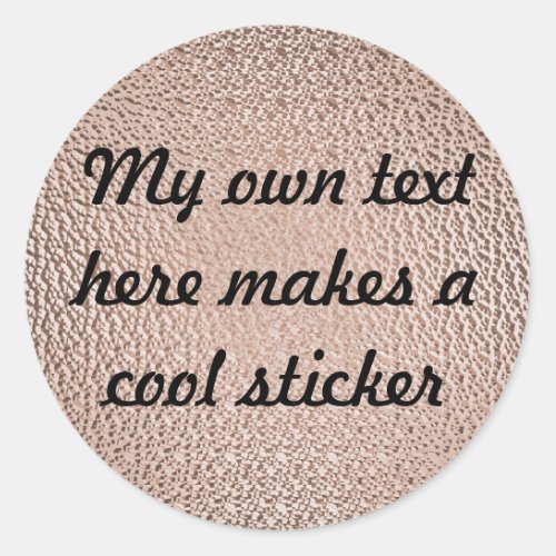 My Own Text Here bd8e78 Gray Brown Classic Round Sticker