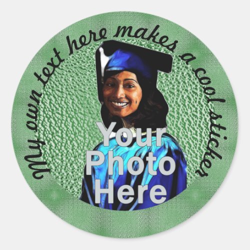 My Own Text Here Photo 38893d Green Classic Round Sticker