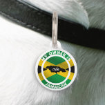 My Owner is Jamaican Funny Jamaica Flag Pet ID Tag<br><div class="desc">Cute and funny My Owner is Jamaican pet ID tag for cat or dog.  Green,  gold,  and black Jamaica flag. Customize the text for a personalized gift for your furry little friend.</div>