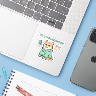 My Pace My Power Sticker – Motivational Shiba Dog 