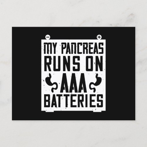 My Pancreas Runs On Aaa Batteries Announcement Postcard