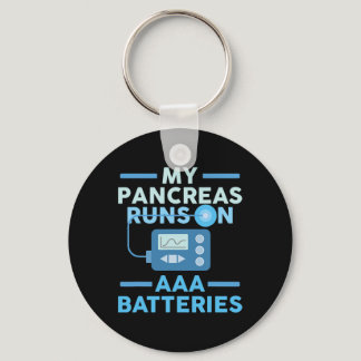 My Pancreas Runs On AAA Batteries Type 1 Diabetes  Keychain