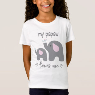 My Papaw Loves Me - Elephant Shirt for Kids