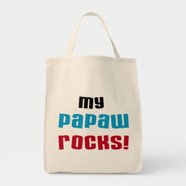 My Papaw Rocks T-shirts and Gifts Tote Bag (Front)