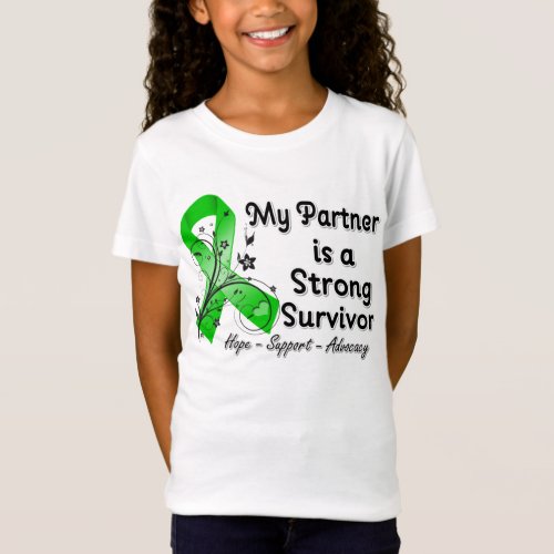 My Partner is a Strong Survivor Green Ribbon T_Shirt