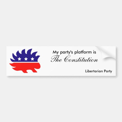 My partys platform bumper sticker