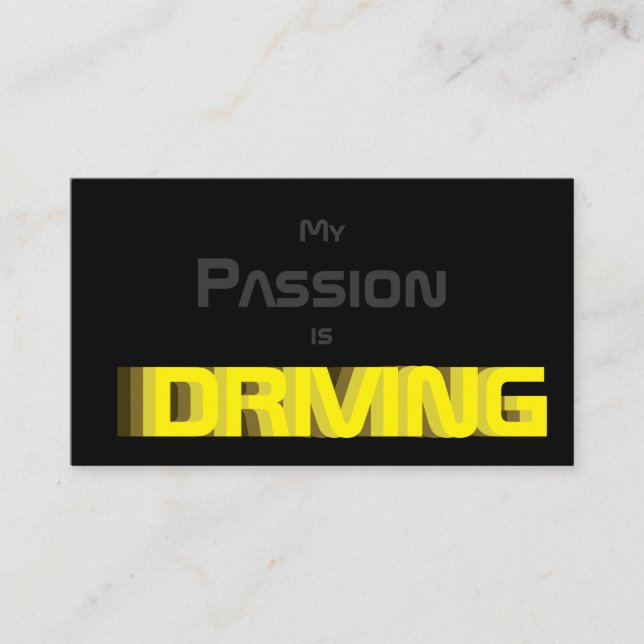 My passion is driving taxi driver cabdriver business card (Front)