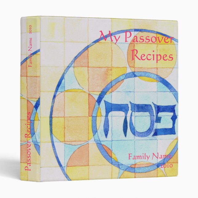 My Passover Recipes Binder (Front/Spine)