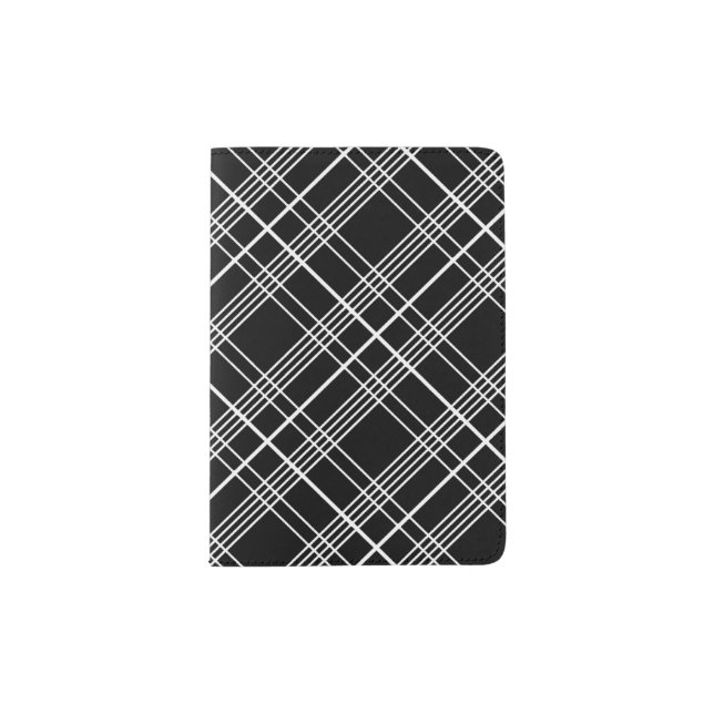 MY PASSPORT - black and white plaid Holder (Front)