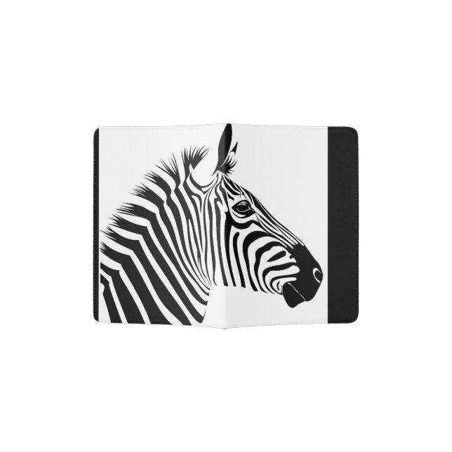 MY PASSPORT - black and white ZEBRA Holder (Opened)