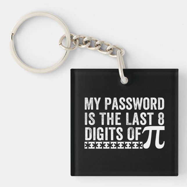 My Password Is The Last 8 Digits Of Pi DAY Keychain (Front)