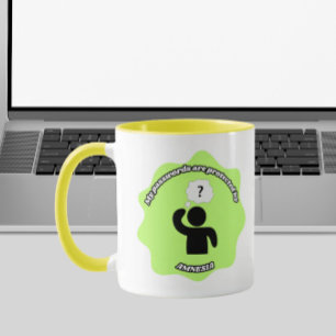 My Passwords Are Protected by Amnesia – Funny Tech Mug