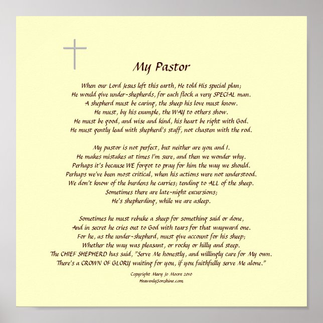 My Pastor Poster (Front)