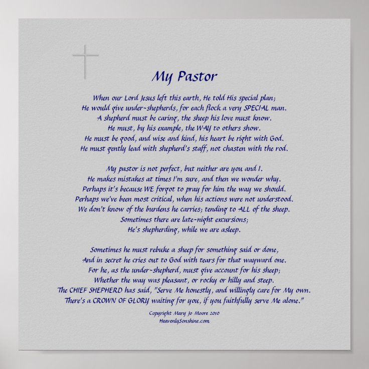 My Pastor Poster | Zazzle