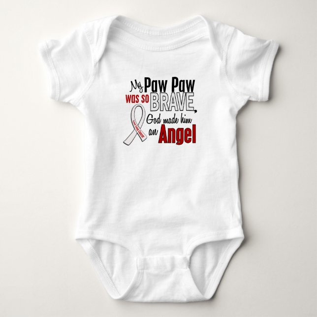 My Paw Paw Is An Angel Lung Cancer Baby Bodysuit (Front)