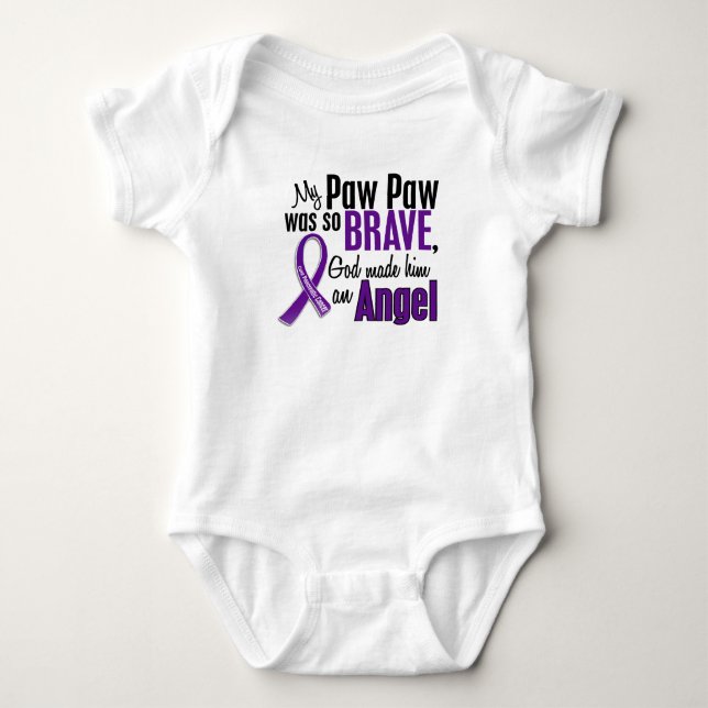 My Paw Paw Is An Angel Pancreatic Cancer Baby Bodysuit (Front)