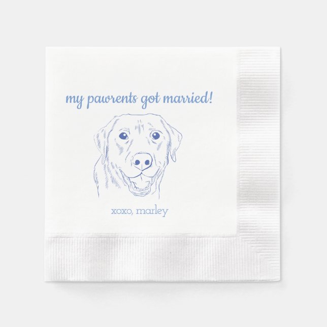 My Pawrents Got Married! Labrador Wedding Napkins (Front)
