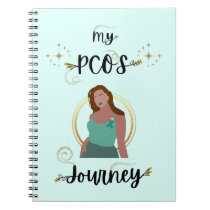 My PCOS Journey Gold Glitter Sparkles Teal Ribbon Notebook