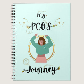 My PCOS Journey Polycystic Ovarian Syndrome Teal  Notebook