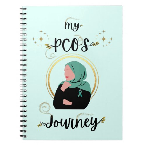 My PCOS Journey Polycystic Ovary Syndrome Teal Notebook