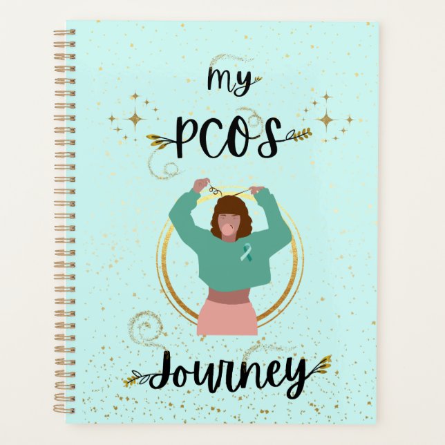 My PCOS Journey Polycystic Ovary Syndrome Teal Planner (Front)