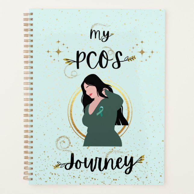 My PCOS Journey Polycystic Ovary Syndrome Teal Planner (Front)