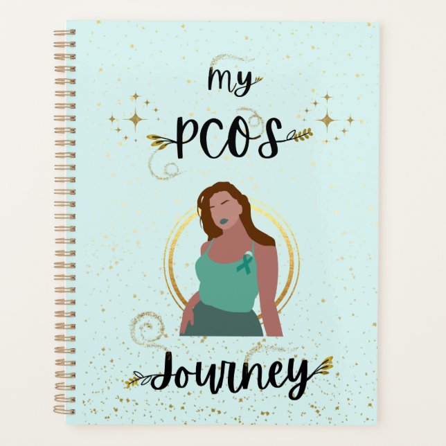 My PCOS Journey Polycystic Ovary Syndrome Teal  Planner (Front)