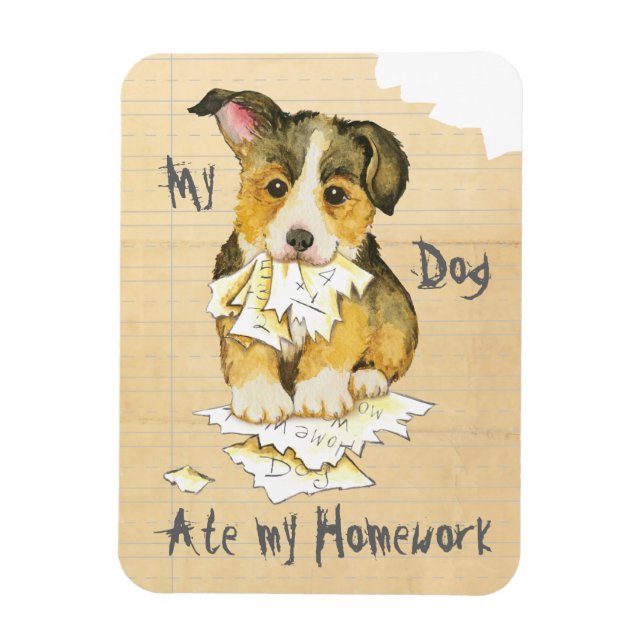 My Pembroke Welsh Corgi Ate my Homework Magnet (Vertical)