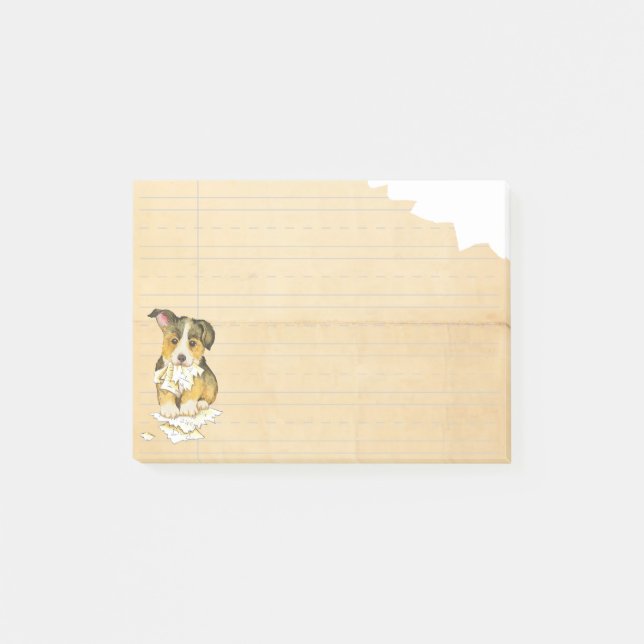 My Pembroke Welsh Corgi Ate my Homework Post-it Notes (Front)