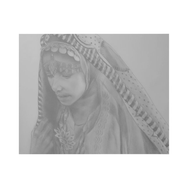 My Pencil Drawing of Afghan Woman Gallery Wrap (Front)