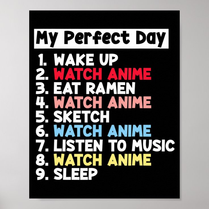 My Perfect Day Anime Merch Cute For Teens Girls Wo Poster Zazzle