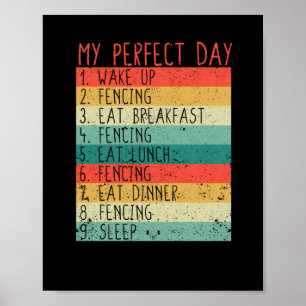 My perfect day fencing coach lover epee poster