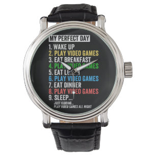 My Perfect Day Video Games T-shirt Funny Cool Game Watch