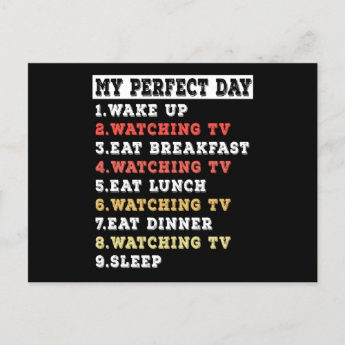 My perfect day watching TV Postcard
