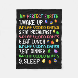 My Perfect Easter Play Video Games Lovers Funny Ga Fleece Blanket