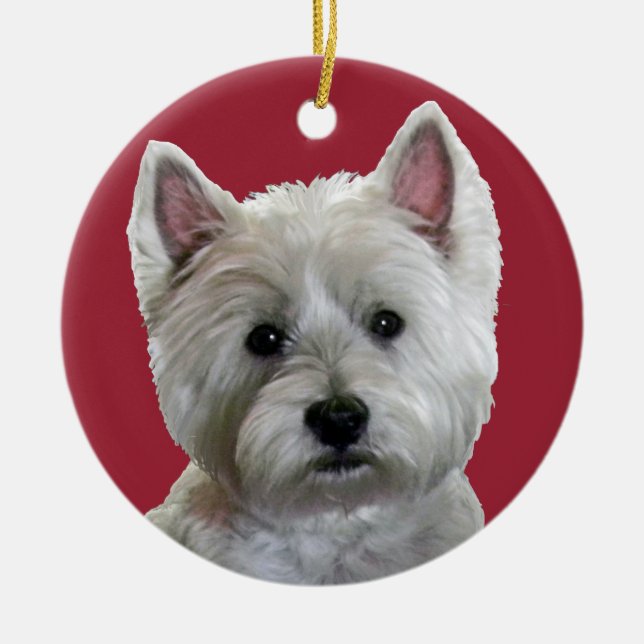MY PERFECT WESTIE CERAMIC ORNAMENT (Front)