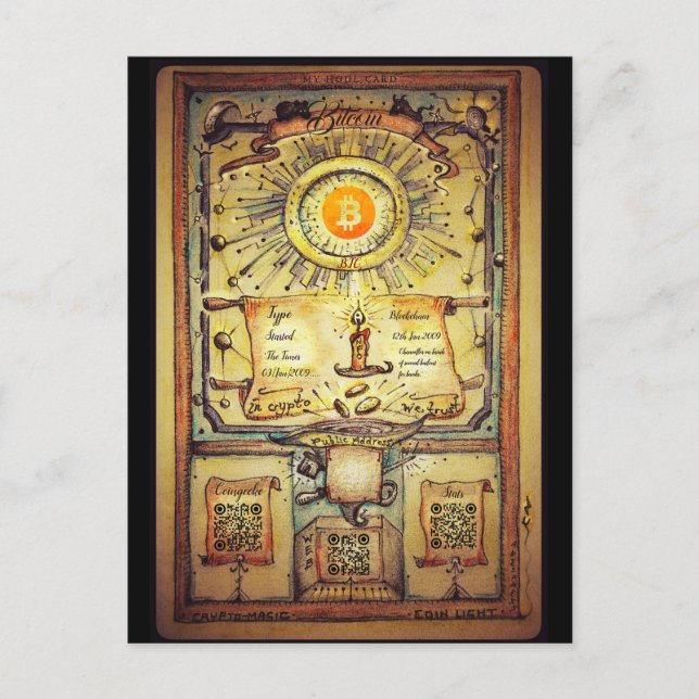 My Personal Bitcoin HODL Invitation Postcard (Front)