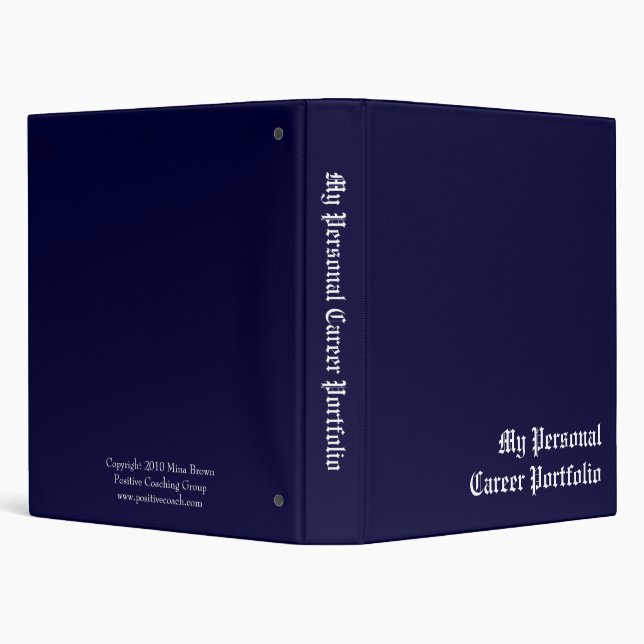 My Personal Career Portfolio 3 Ring Binder (Background)