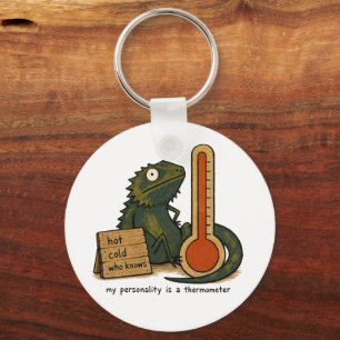 My Personality Is A Thermometer Bearded Dragon Art Keychain