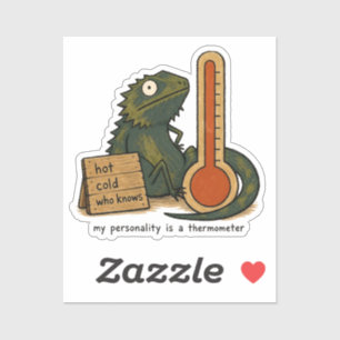 My Personality Is A Thermometer Bearded Dragon Art Sticker